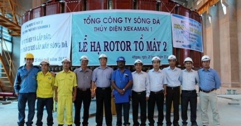 ROTOR OF UNIT 2 OF XEKAMAN 1 HYDROPOWER PROJECT SUCCESSFULLY INSTALLED