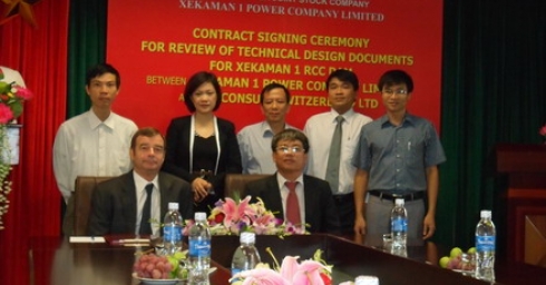 LỄ KÝ HỢP ĐỒNG THẨM TRA TKKT ĐẬP RRC CÔNG TRÌNH THỦY ĐIỆN XEKAMAN1