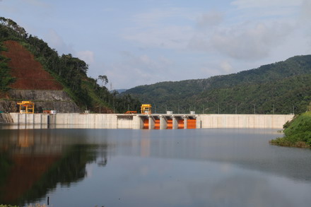 Damsite of Xekaman 1 HPP – upstream view